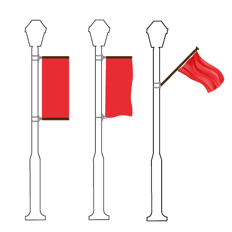 potences pour drapeaux