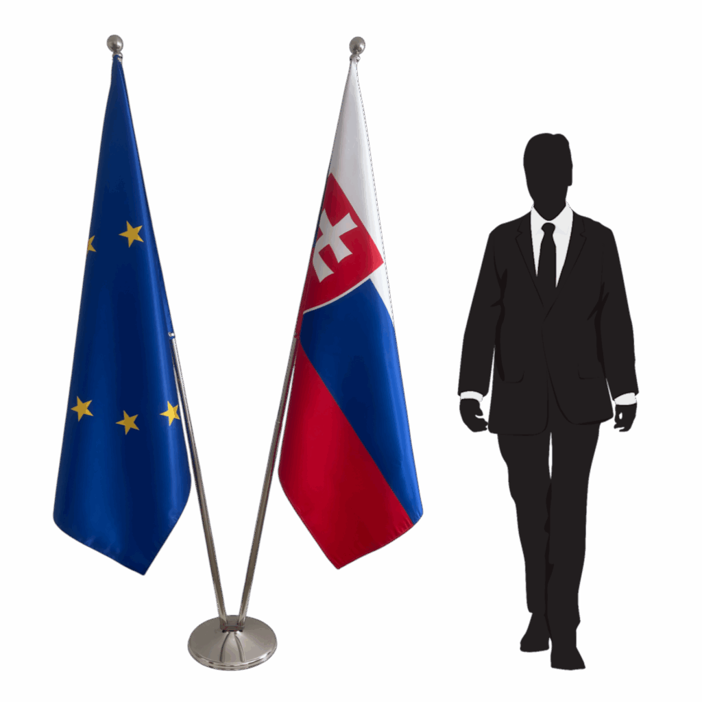 Slovakia Flag on Pole