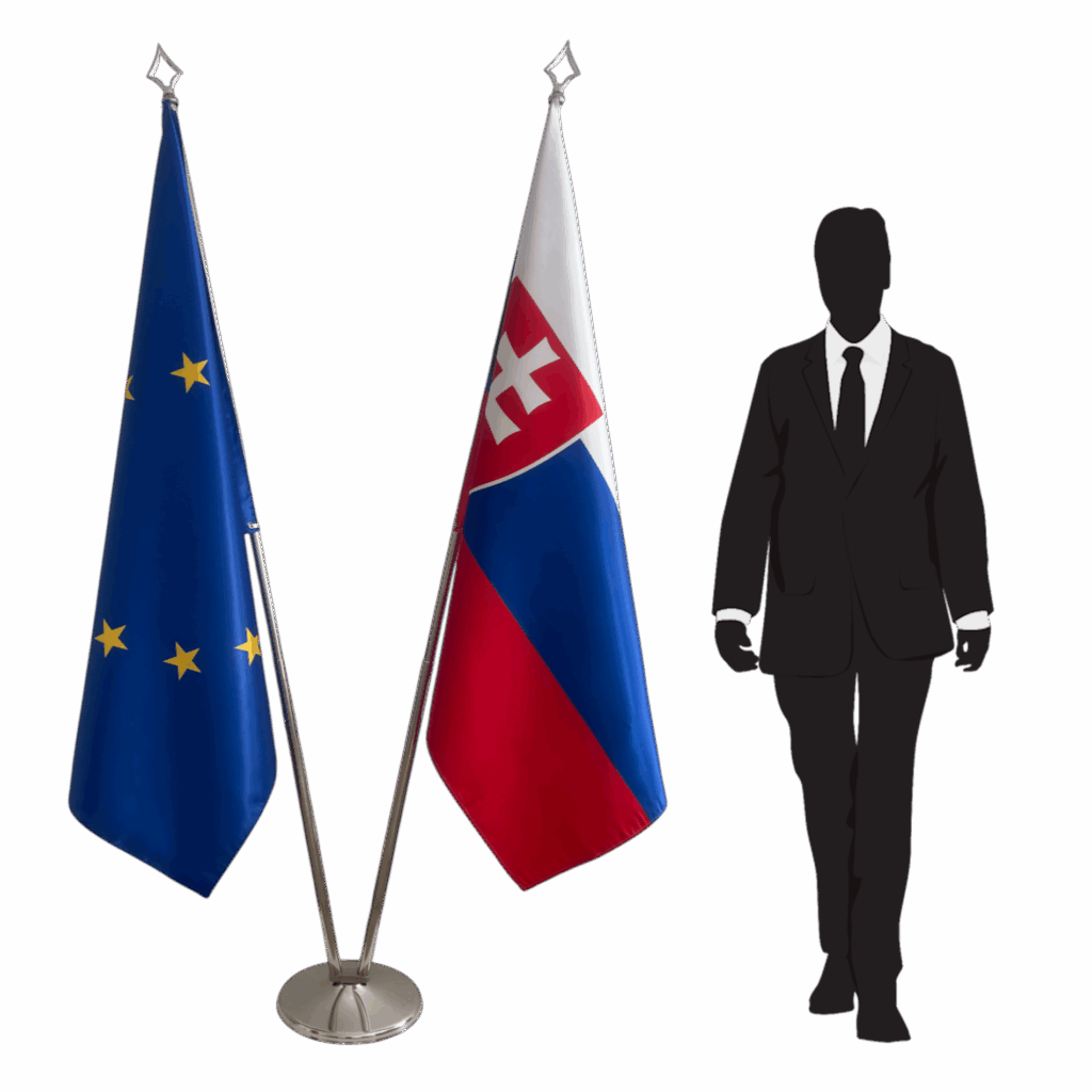 Slovakia Flag on Pole