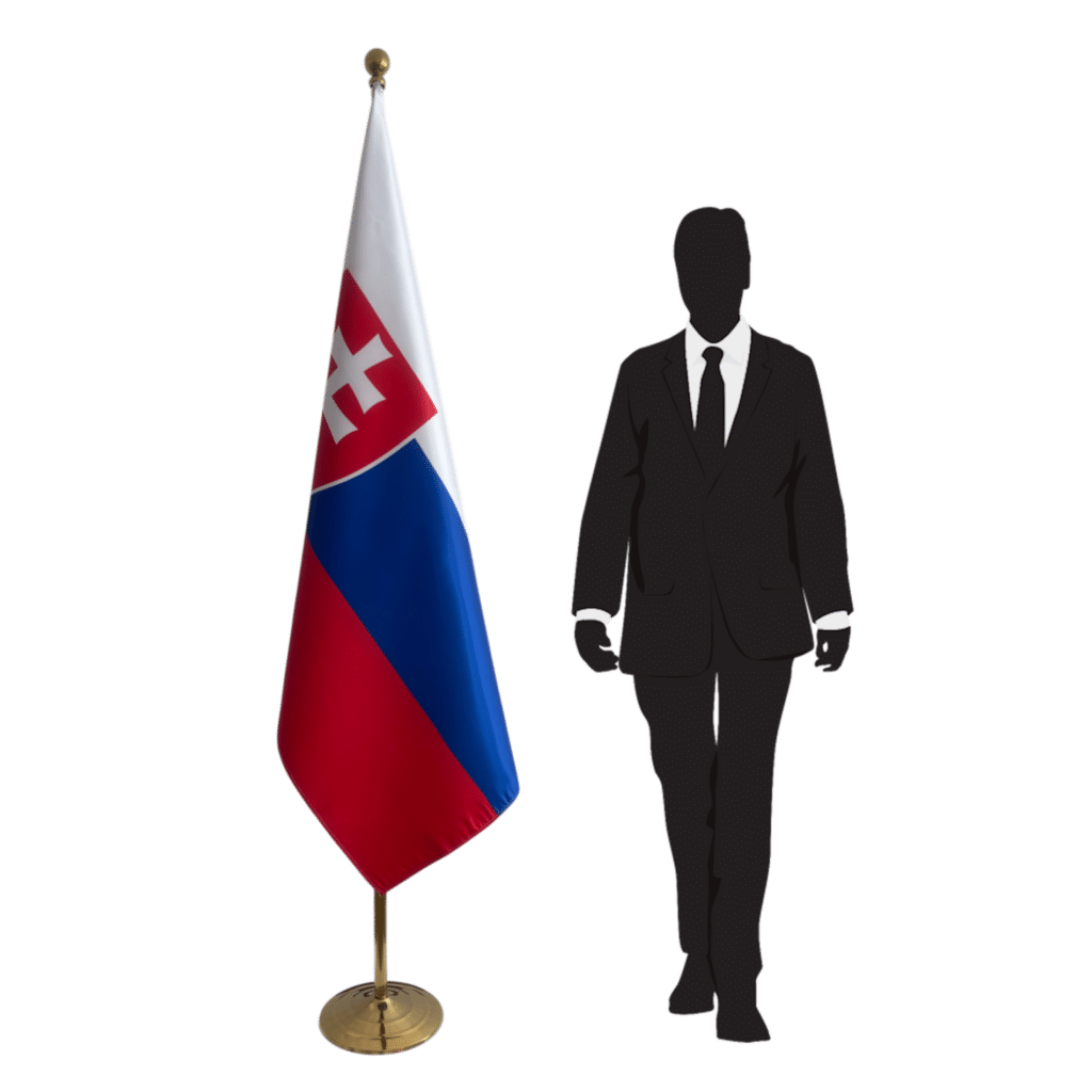 Slovakia Flag on Pole