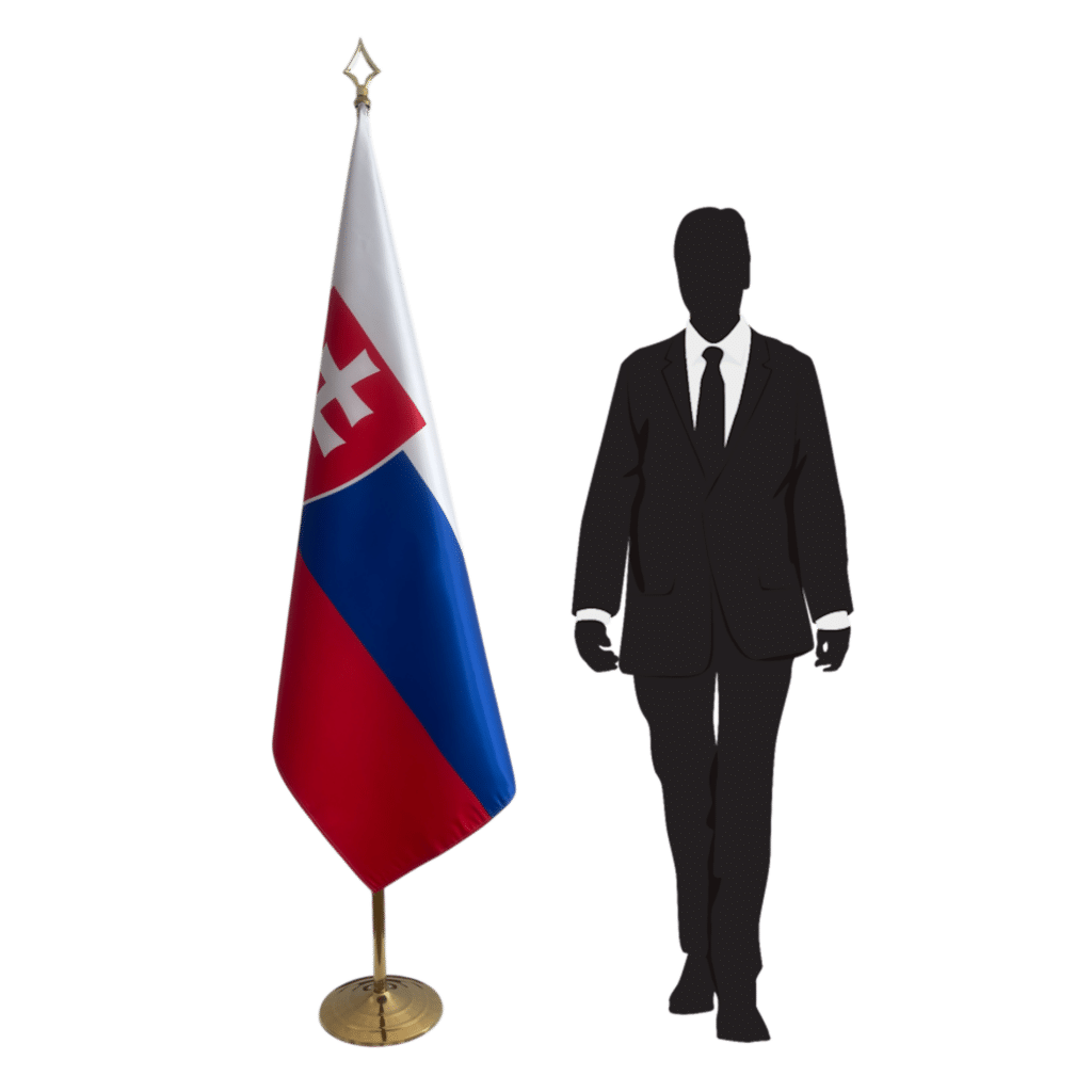 Slovakia Flag on Pole