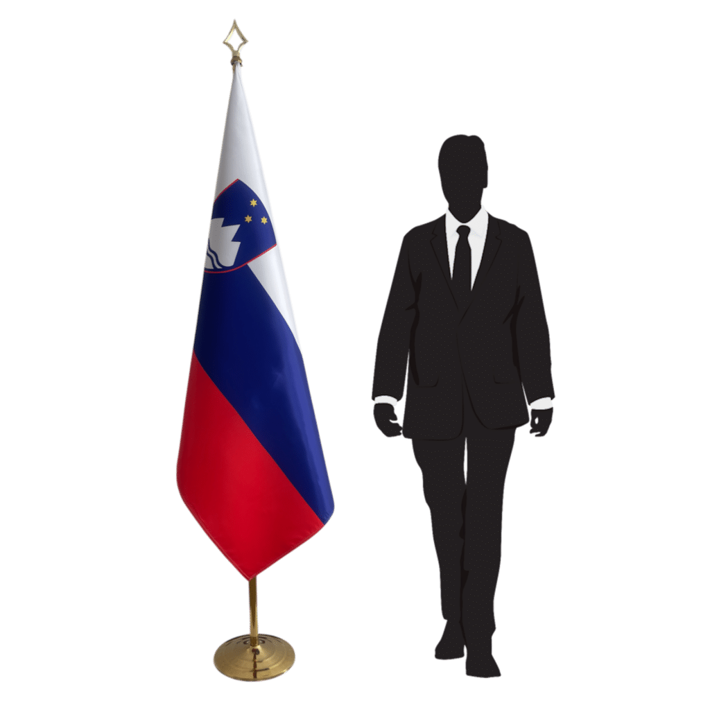 Slovenia Flag on Pole
