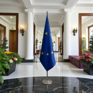 drapeau UE sur pied