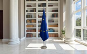 drapeau UE sur hampe