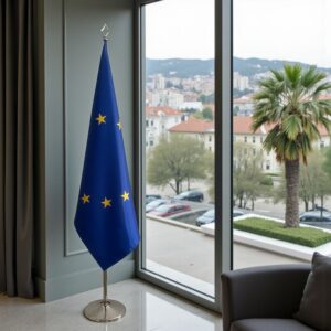 drapeau UE sur hampe
