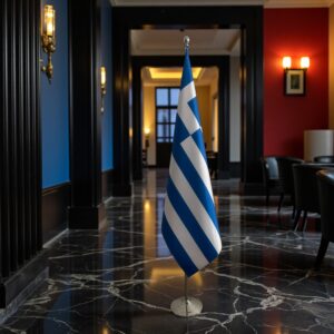 drapeau Grèce avec support