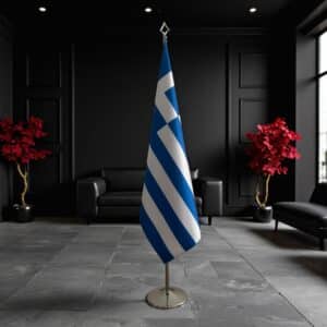 drapeau Grèce avec socle