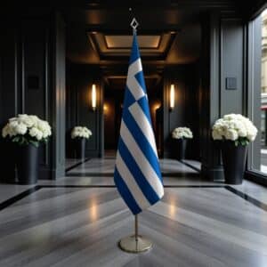 drapeau Grèce avec hampe