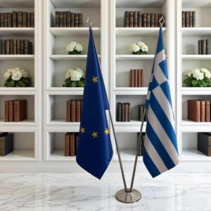 drapeau Grèce et l'UE pour bureau