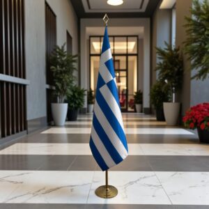 drapeau Grèce avec support