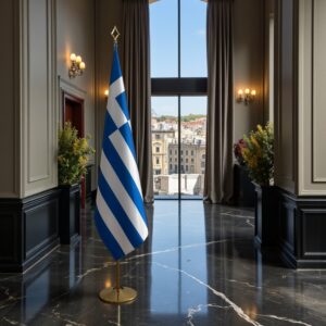 drapeau Grèce sur pied