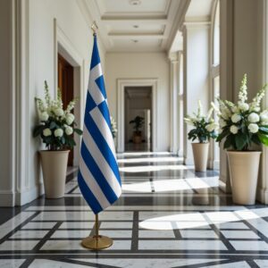 drapeau Grèce avec support