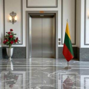 drapeau Lituanie sur pied