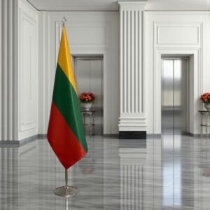 drapeau Lituanie sur pied