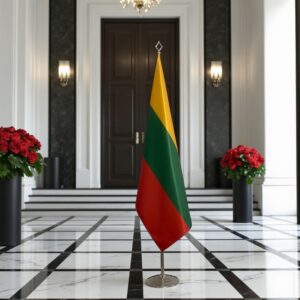 drapeau Lituanie sur pied