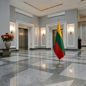 drapeau Lituanie sur pied