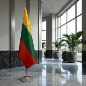 drapeau Lituanie sur pied
