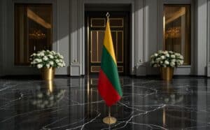 drapeau Lituanie sur socle