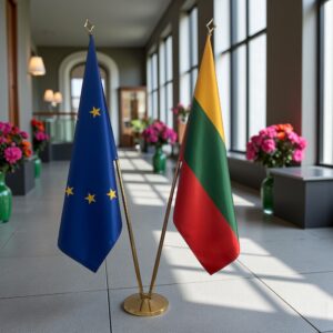 drapeau Lituanie et UE