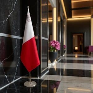 drapeau Malte sur socle