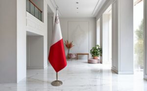 drapeau Malte sur socle
