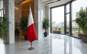 drapeau Malte avec mat