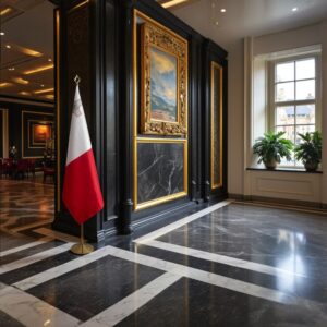 drapeau Malte avec mat