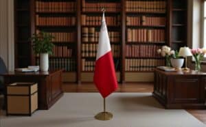 drapeau Malte avec pied