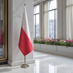 drapeau Pologne avec pied