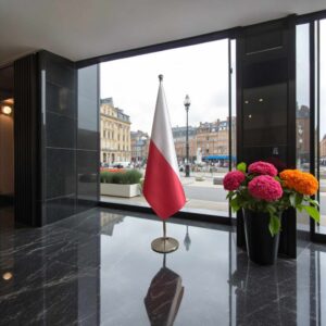 drapeau Pologne sur pied