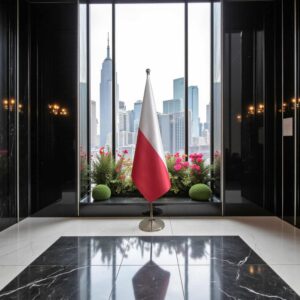 drapeau Pologne sur pied