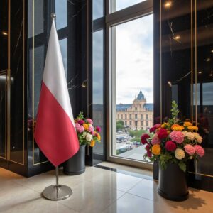 drapeau Pologne sur pied