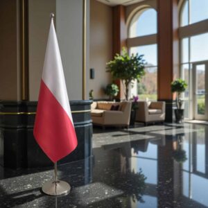 drapeau Pologne sur pied