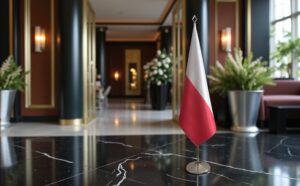 drapeau Pologne sur pied