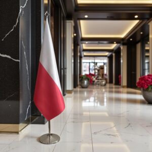 drapeau Pologne sur pied