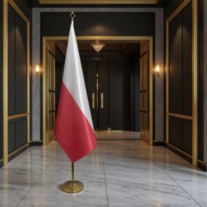 drapeau Pologne avec socle