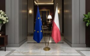 drapeau Pologne sur hampe