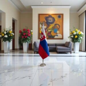 drapeau Slovaquie avec socle