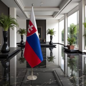 drapeau Slovaquie avec socle