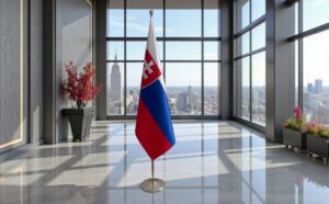 drapeau Slovaquie avec pied