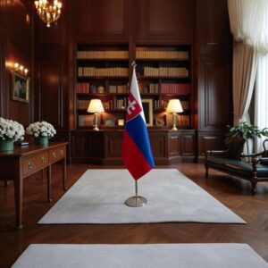 drapeau Slovaquie avec pied