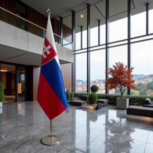 drapeau Slovaquie avec pied