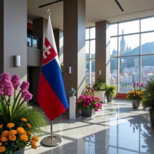 drapeau Slovaquie avec pied