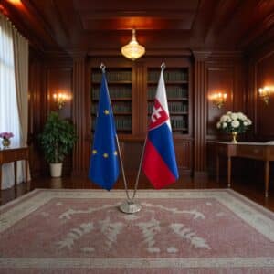 drapeau Slovaquie sur pied