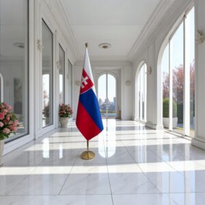 drapeau Slovaquie avec socle