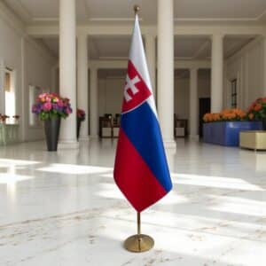 drapeau Slovaquie avec socle