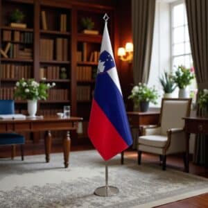 drapeau Slovenie avec pied