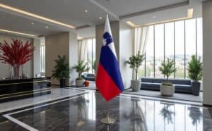 drapeau Slovenie avec pied