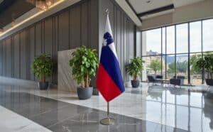 drapeau Slovenie avec socle