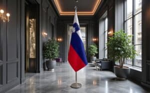 drapeau Slovenie avec socle